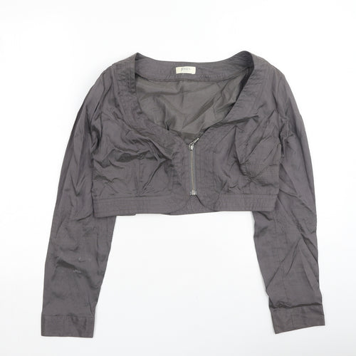 Jensen Womens Grey Round Neck  Polyester Cardigan Jumper Size S