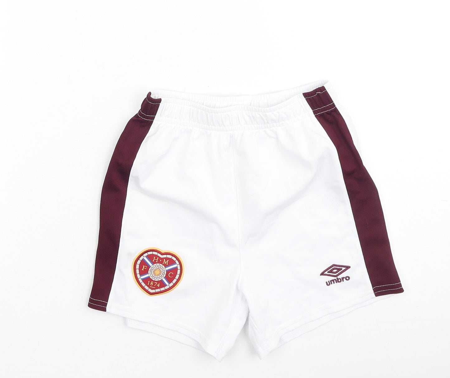 Umbro Boys White  Polyester Sweat Shorts Size 4-5 Years  Regular