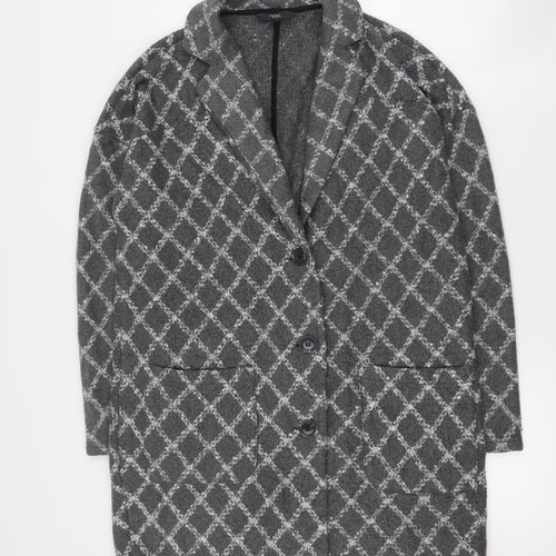 NEXT Womens Grey Plaid  Jacket Blazer Size L  Button