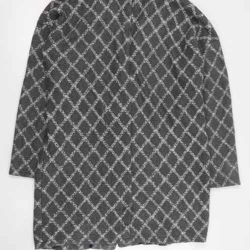 NEXT Womens Grey Plaid  Jacket Blazer Size L  Button