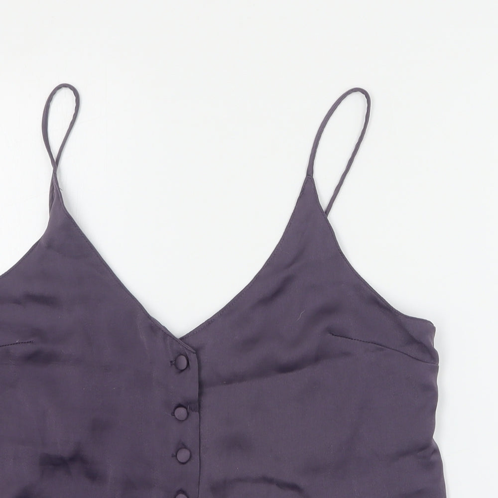 Topshop Womens Purple  Polyester Camisole Tank Size 10 V-Neck
