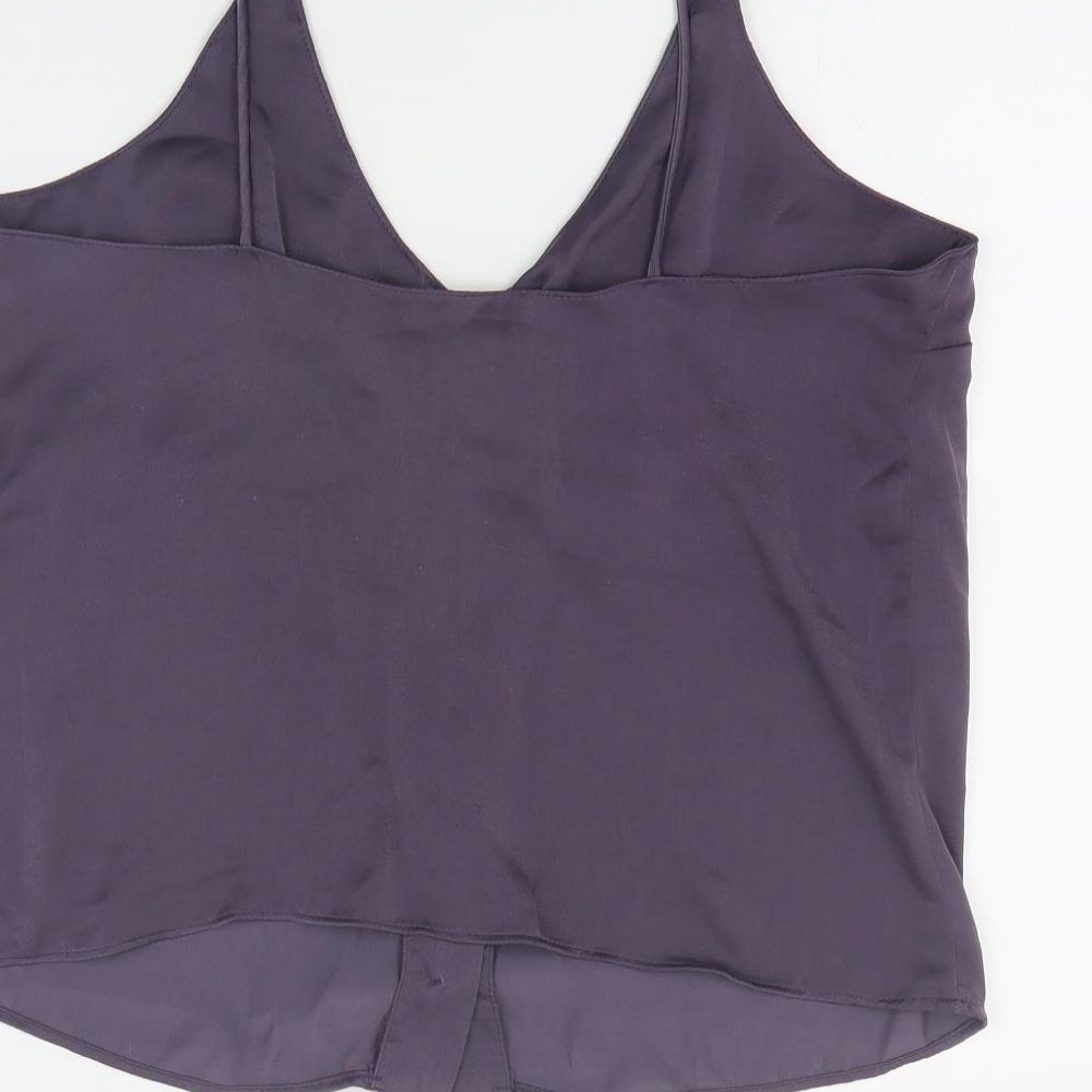 Topshop Womens Purple  Polyester Camisole Tank Size 10 V-Neck