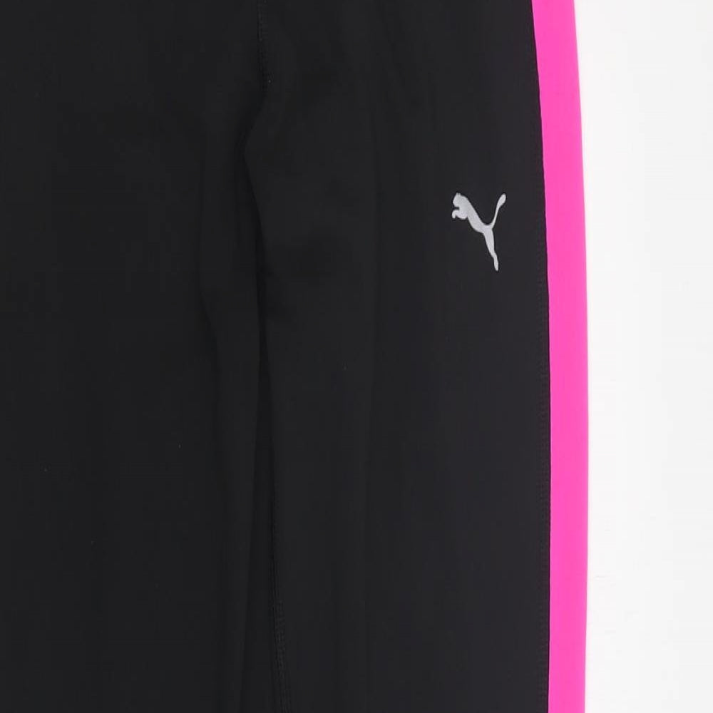 PUMA Womens Black  Polyester Cropped Leggings Size 8 L28 in Regular Pullover