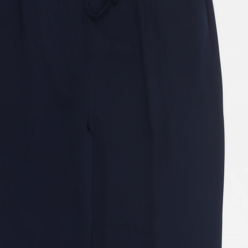 Dunnes Womens Blue  Polyester Carrot Trousers Size 14 L28 in Regular Drawstring