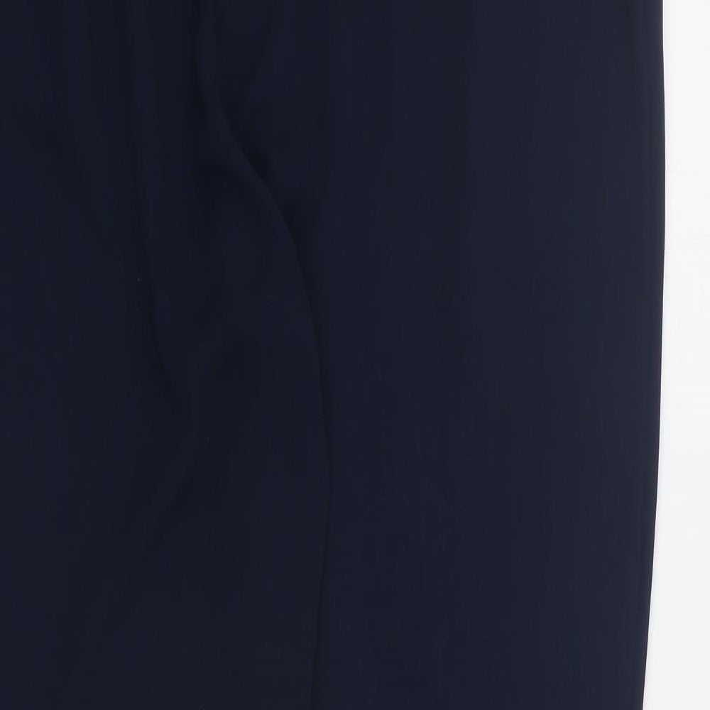Dunnes Womens Blue  Polyester Carrot Trousers Size 14 L28 in Regular Drawstring