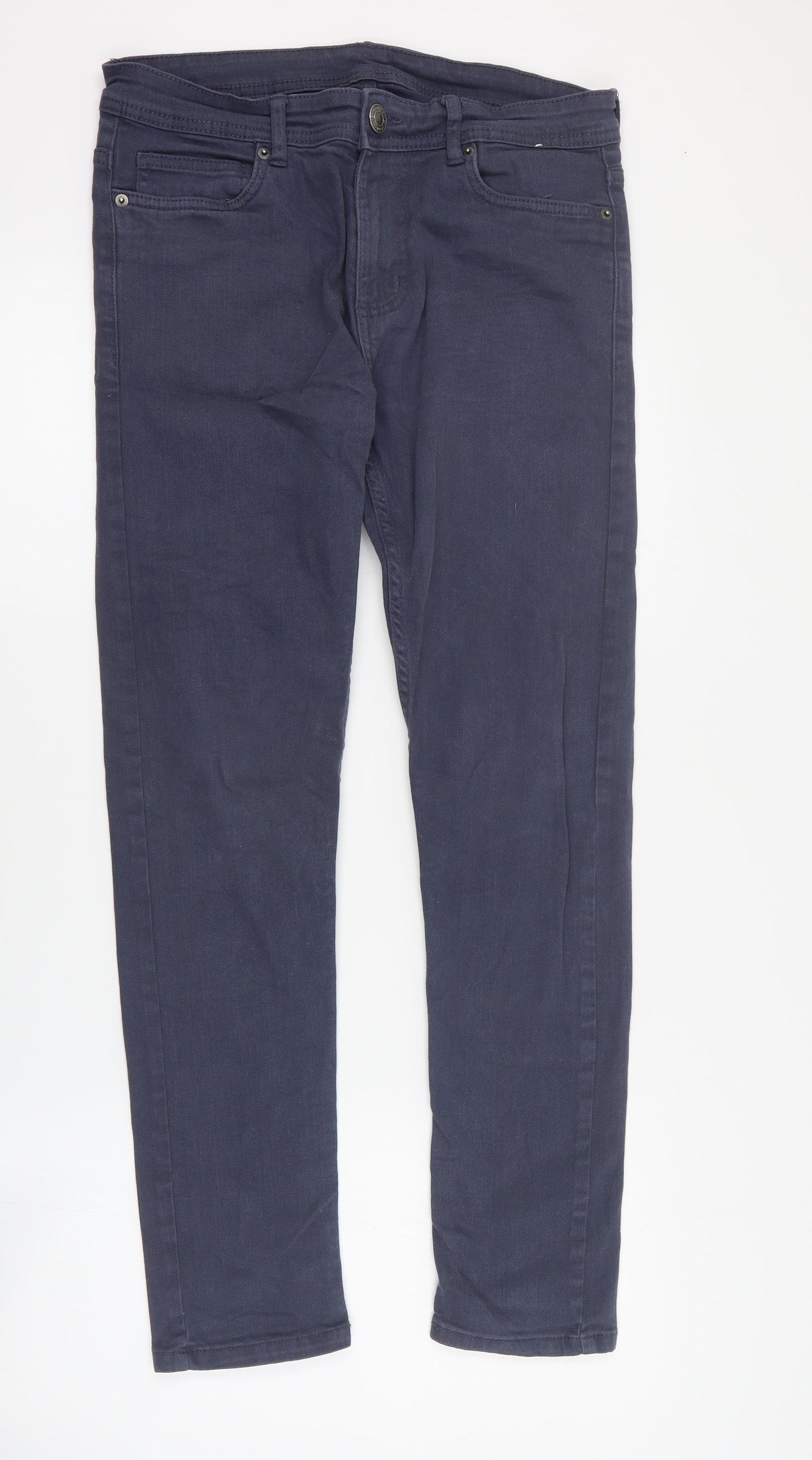 Primark Mens Blue  Cotton Skinny Jeans Size 30 in L30 in Regular Zip