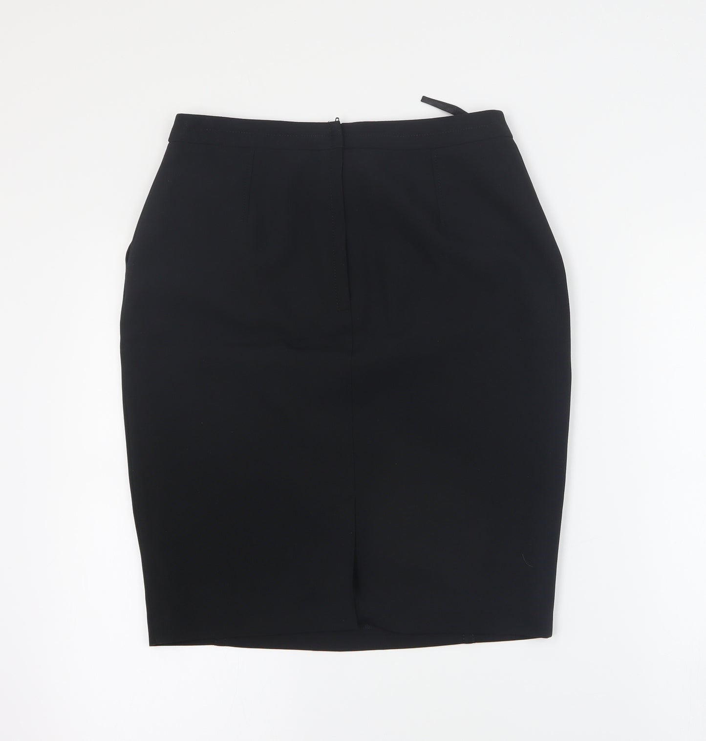 New Look Womens Black  Polyester Straight & Pencil Skirt Size 10   Zip
