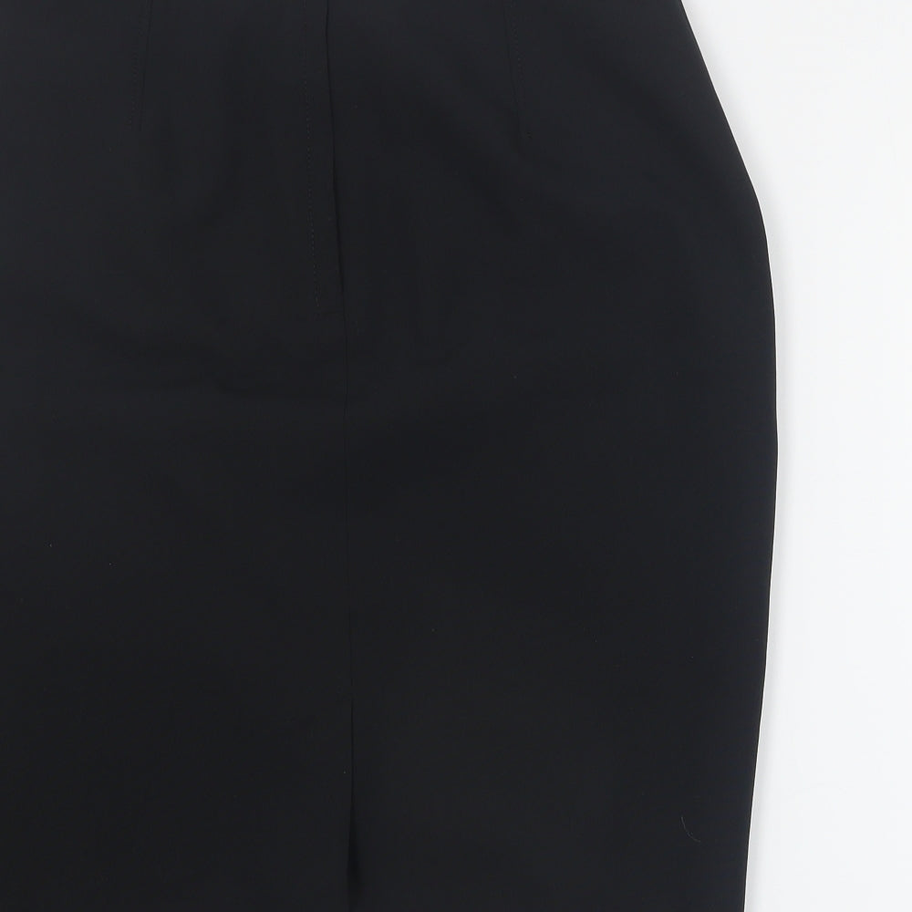 New Look Womens Black  Polyester Straight & Pencil Skirt Size 10   Zip