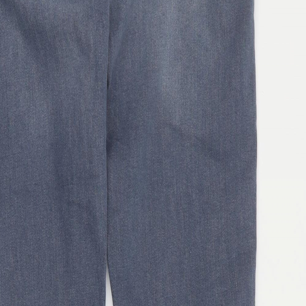 NEXT Womens Blue  Cotton Skinny Jeans Size 14 L32 in Regular Zip