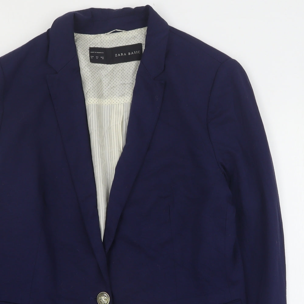 Zara Womens Blue   Jacket Blazer Size XL  Button