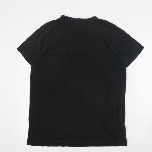 Primark Mens Black  Cotton  T-Shirt Size L Crew Neck  - Amsterdam