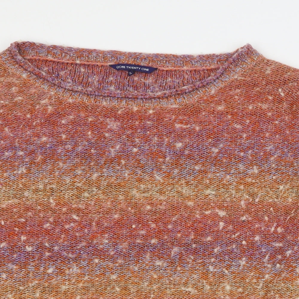 Store Twenty One Womens Multicoloured Round Neck  Acrylic Pullover Jumper Size XL