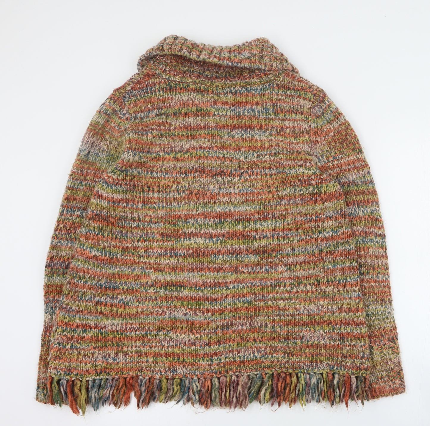 Marks and Spencer Womens Multicoloured Collared  Acrylic Cardigan Jumper Size XL