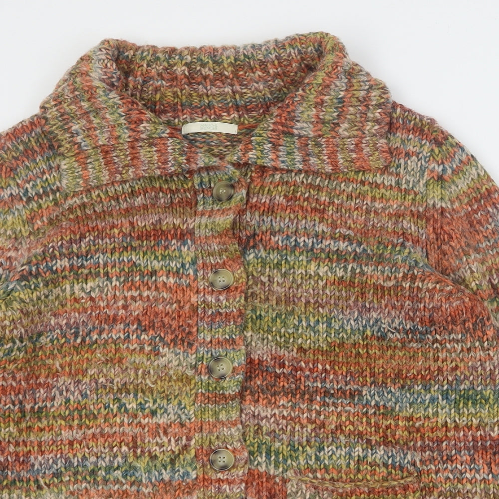 Marks and Spencer Womens Multicoloured Collared  Acrylic Cardigan Jumper Size XL