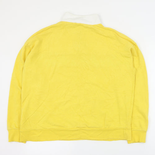 New Look Womens Yellow Colourblock Cotton Henley Sweatshirt Size 12  Zip
