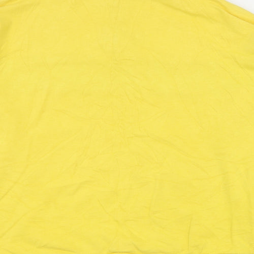 New Look Womens Yellow Colourblock Cotton Henley Sweatshirt Size 12  Zip