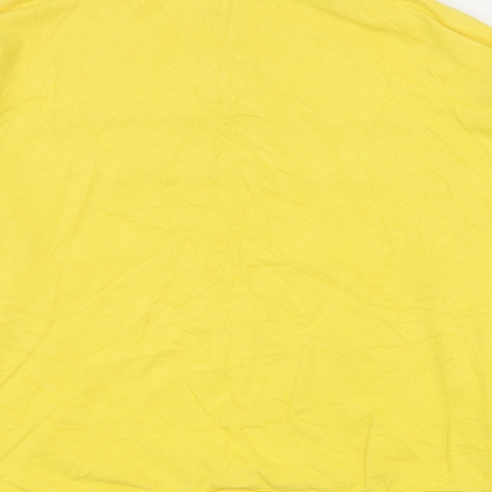 New Look Womens Yellow Colourblock Cotton Henley Sweatshirt Size 12  Zip