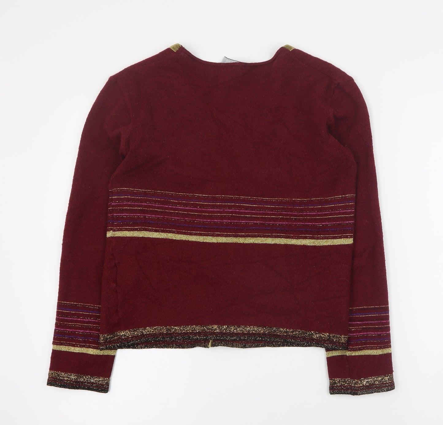 Kookai Womens Red V-Neck  Wool Cardigan Jumper Size S