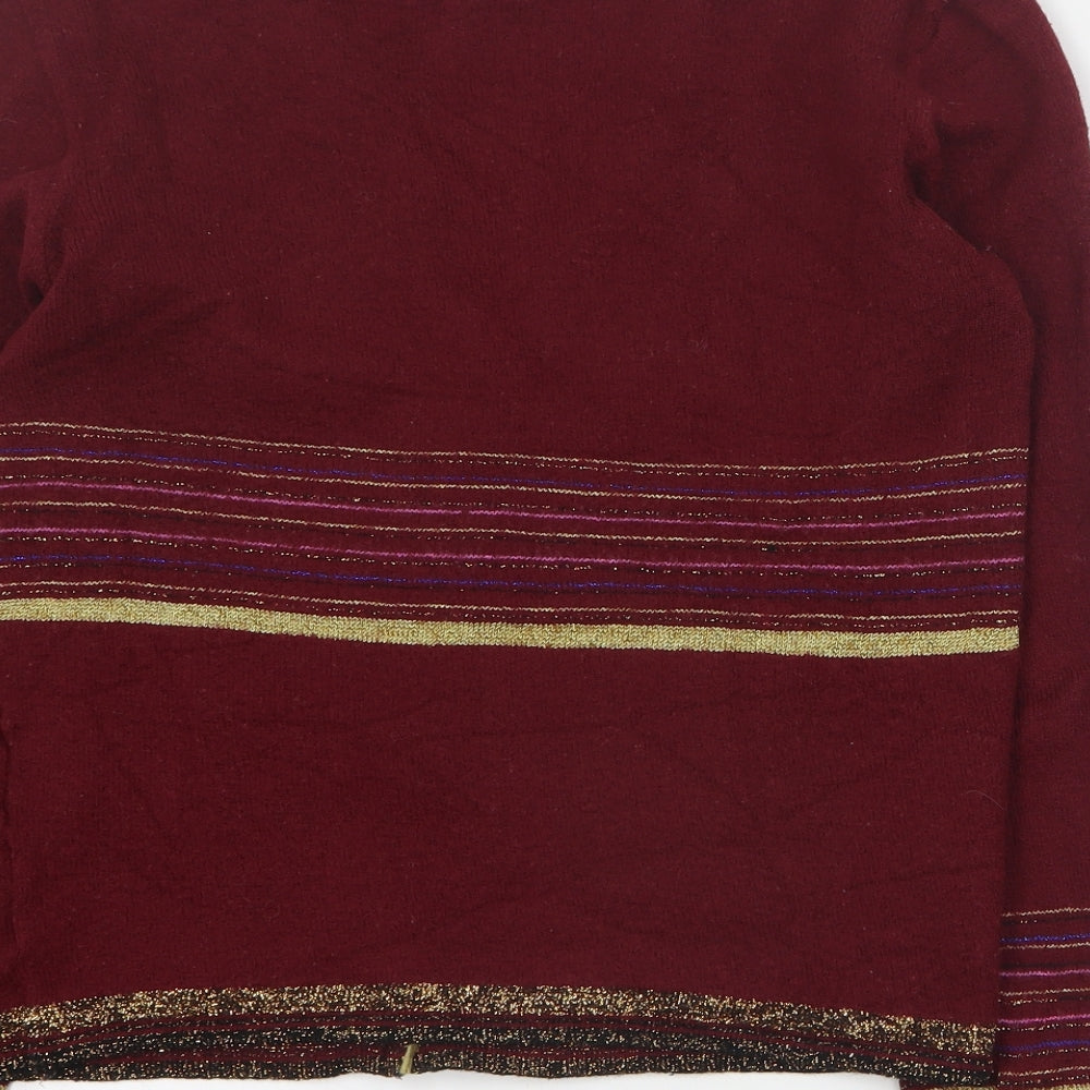 Kookai Womens Red V-Neck  Wool Cardigan Jumper Size S