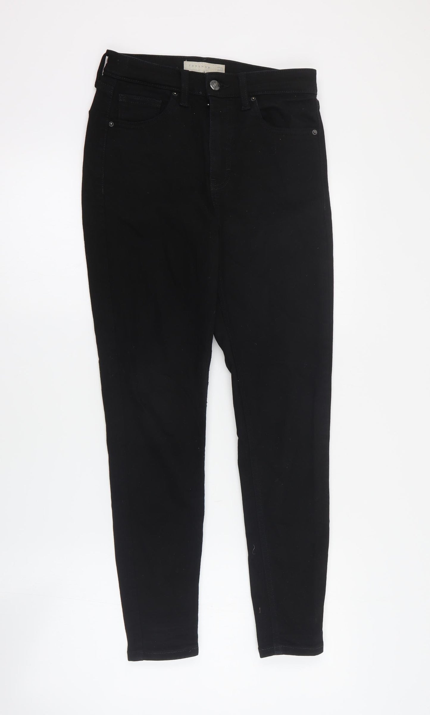Topshop Womens Black  Polyester Skinny Jeans Size 28 in L30 in Regular Zip