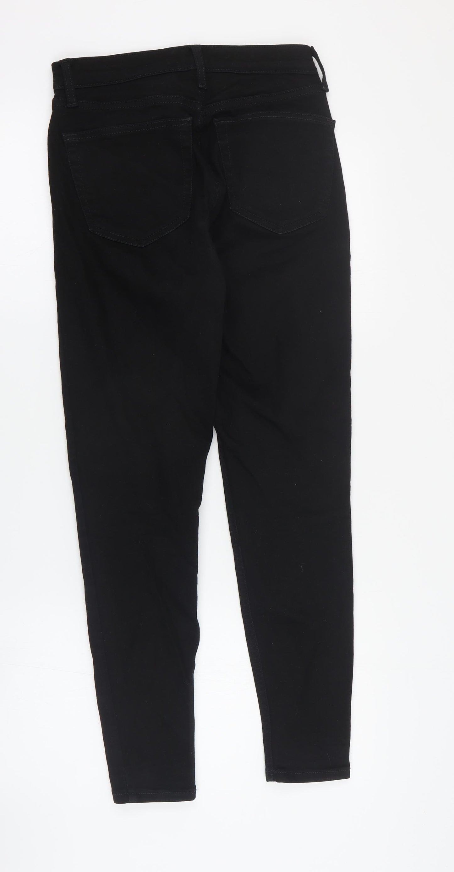 Topshop Womens Black  Polyester Skinny Jeans Size 28 in L30 in Regular Zip