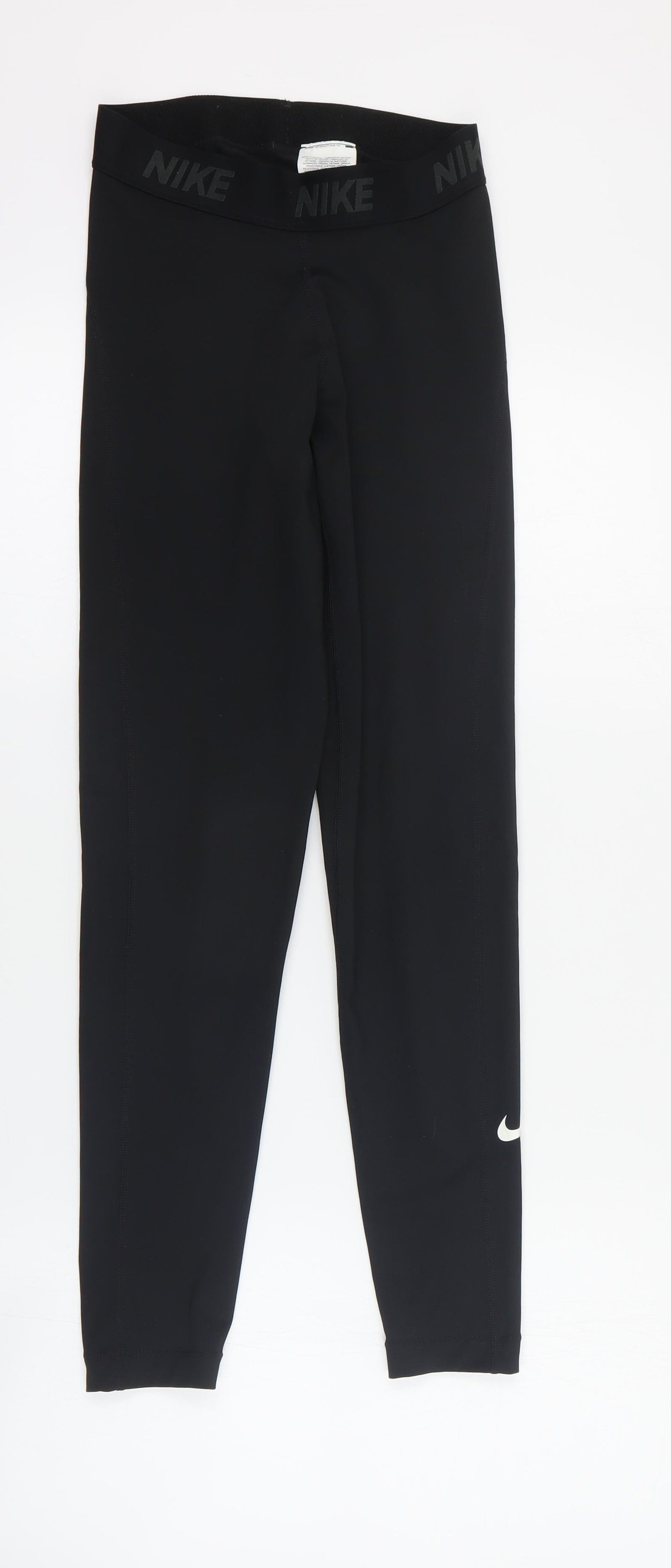 Nike Womens Black  Polyester Cropped Leggings Size XS L28 in Regular Pullover