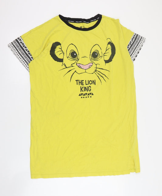 Primark Womens Yellow  100% Cotton Top Dress Size S   - The Lion King