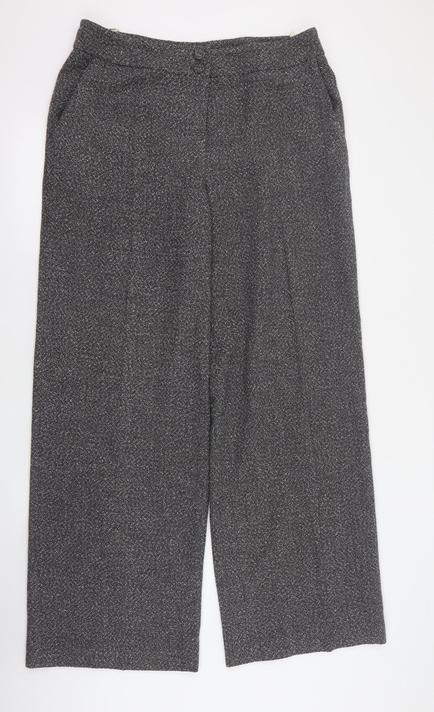Kaliko Womens Grey  Wool Dress Pants Trousers Size 14 L32 in Regular Zip