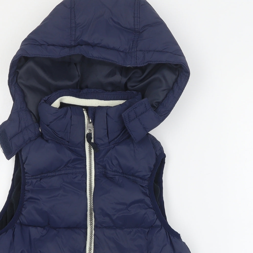H&M Boys Blue   Gilet Coat Size 9 Years  Zip