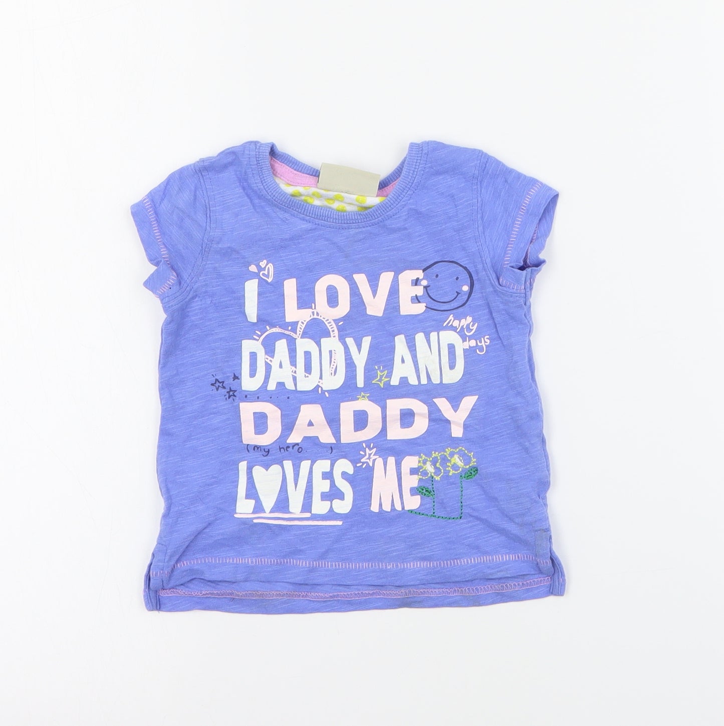 NEXT Baby Blue  Cotton Basic T-Shirt Size 3-6 Months Crew Neck Pullover