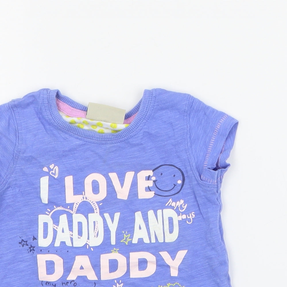 NEXT Baby Blue  Cotton Basic T-Shirt Size 3-6 Months Crew Neck Pullover