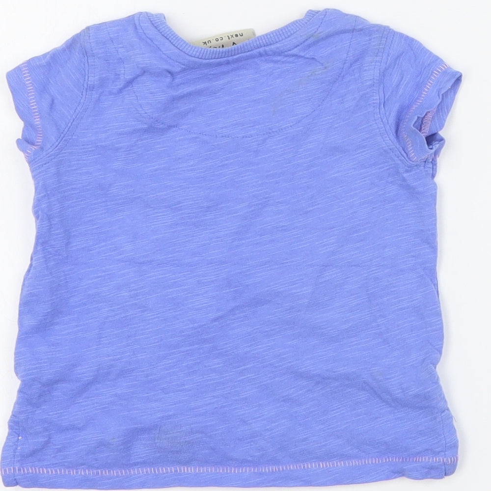 NEXT Baby Blue  Cotton Basic T-Shirt Size 3-6 Months Crew Neck Pullover