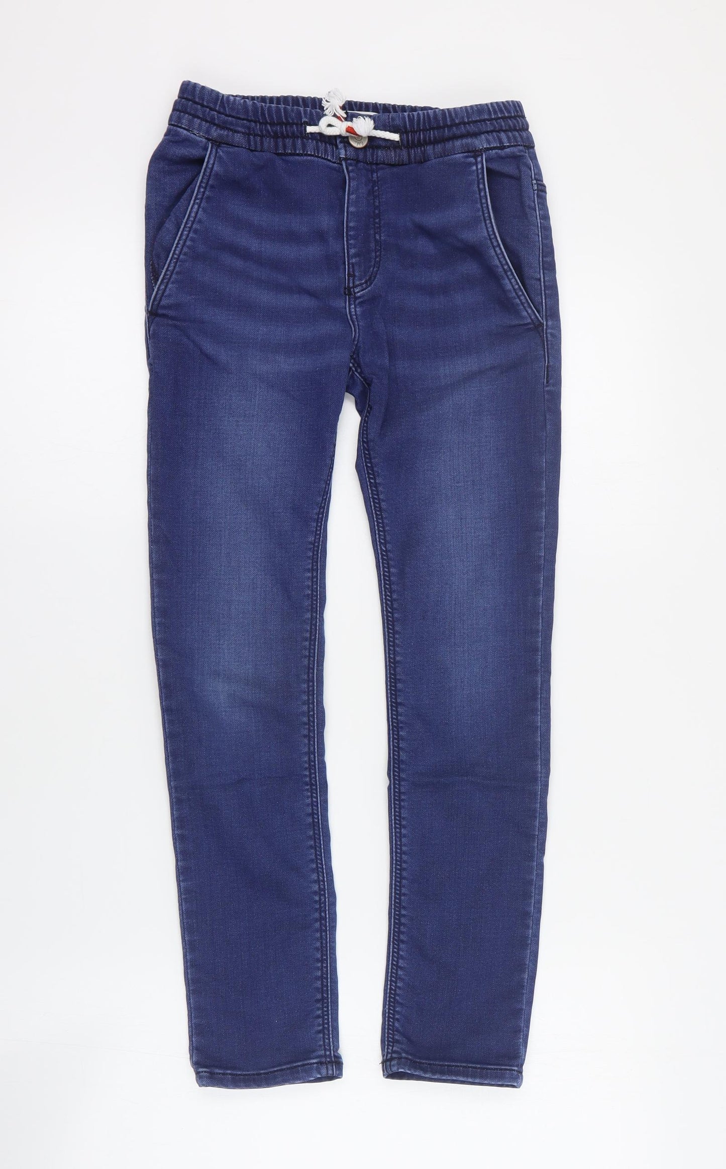 Bodens Boys Blue  Cotton Skinny Jeans Size 9 Months  Regular Drawstring