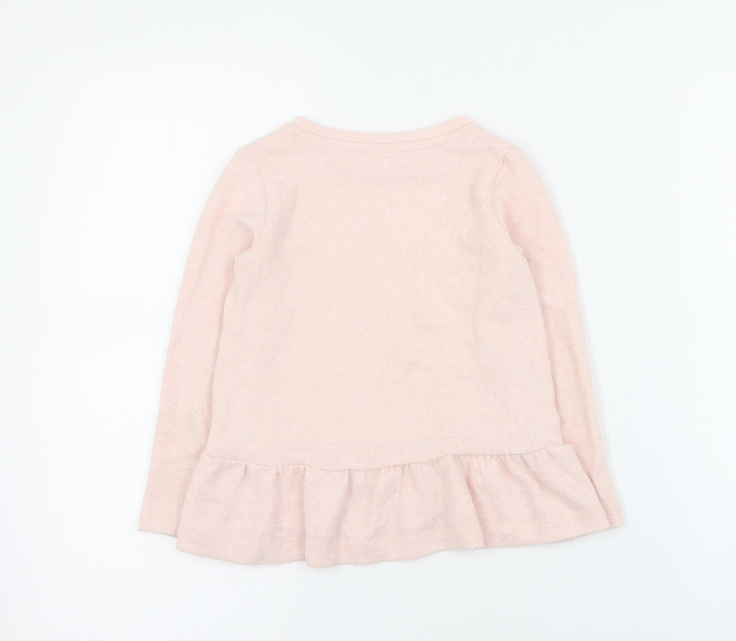 Dunnes Girls Pink Round Neck  Viscose Pullover Jumper Size 4-5 Years  Pullover