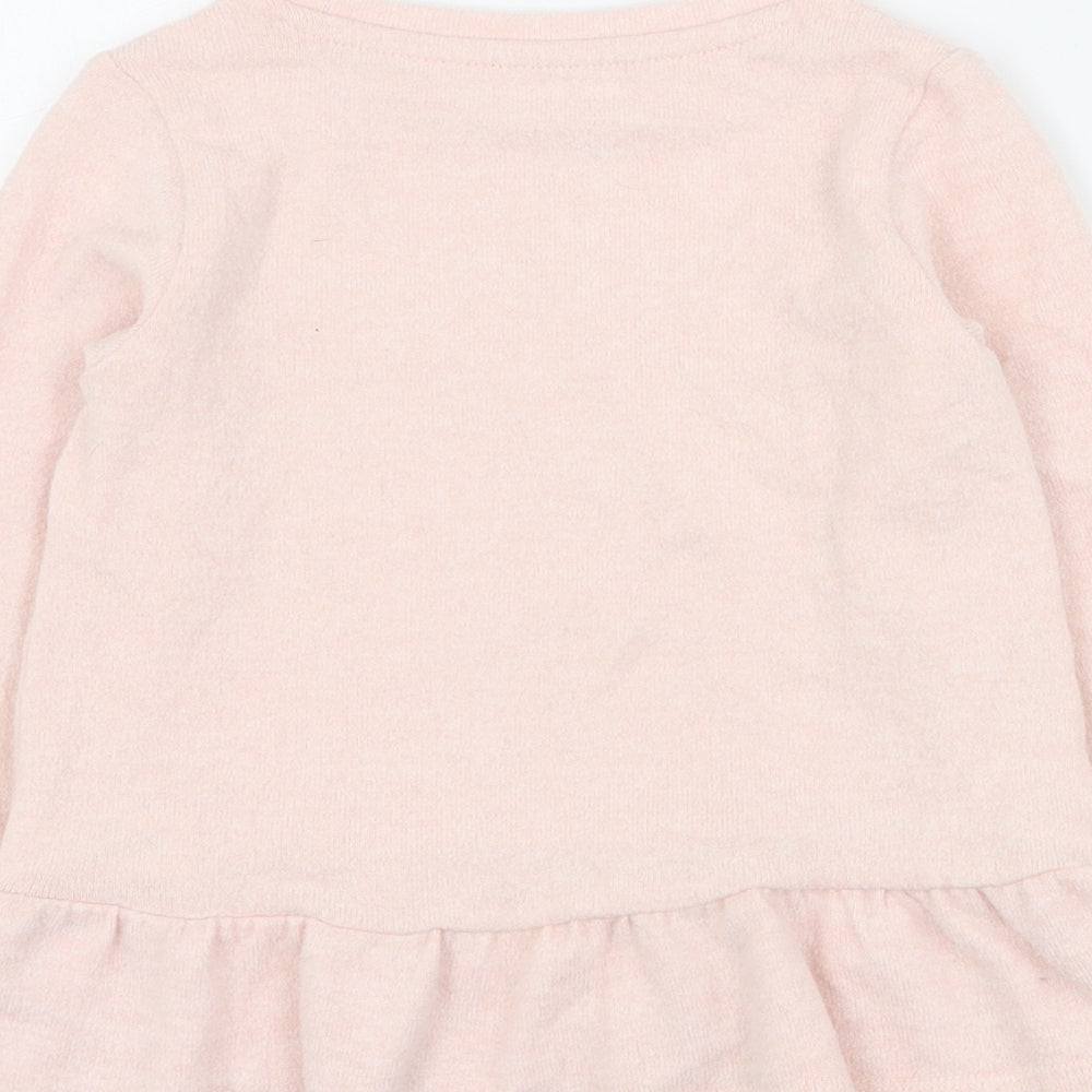 Dunnes Girls Pink Round Neck  Viscose Pullover Jumper Size 4-5 Years  Pullover
