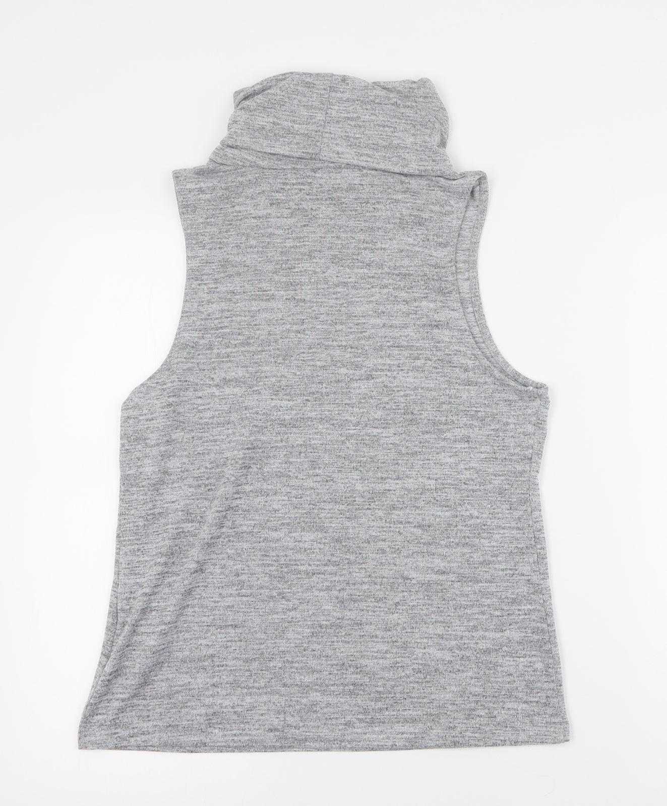 New Look Womens Grey  Polyester Basic Tank Size 14 Roll Neck