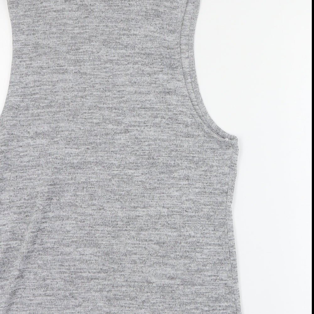 New Look Womens Grey  Polyester Basic Tank Size 14 Roll Neck