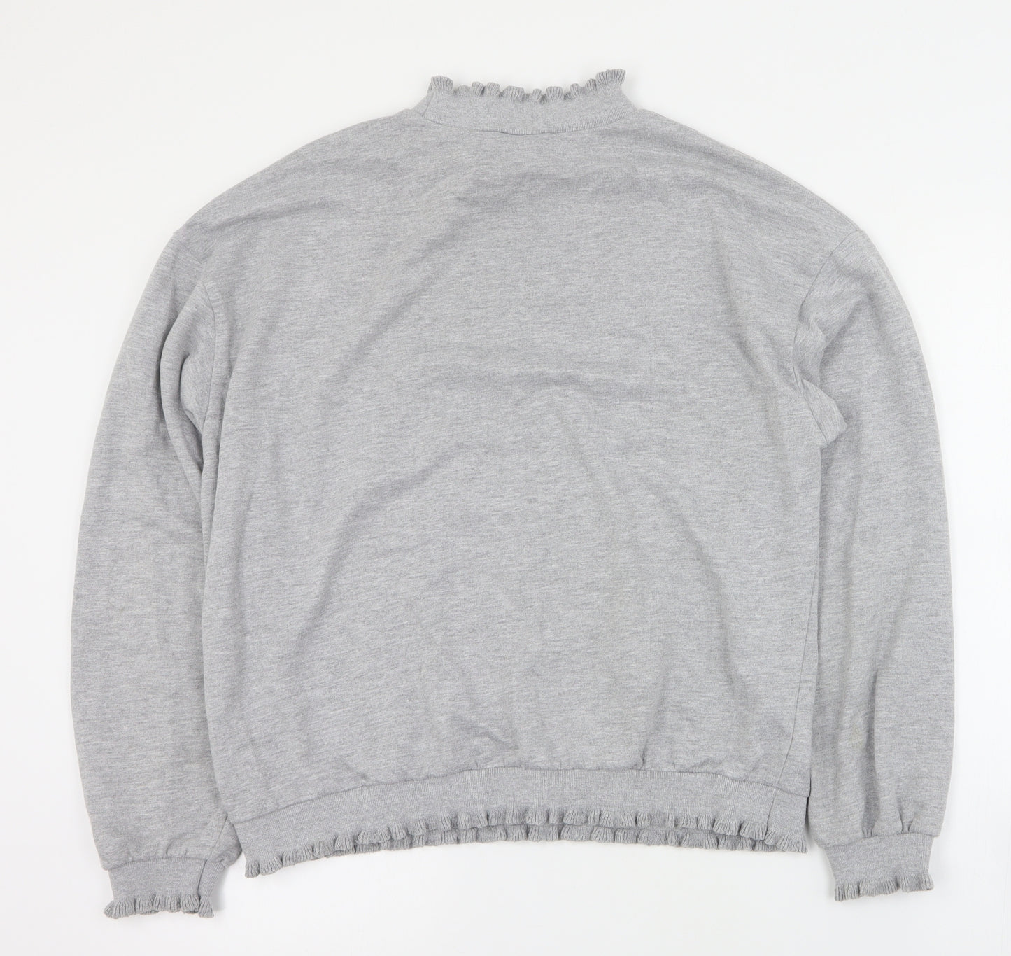 New Look Womens Grey Mock Neck  Polyester Pullover Jumper Size M