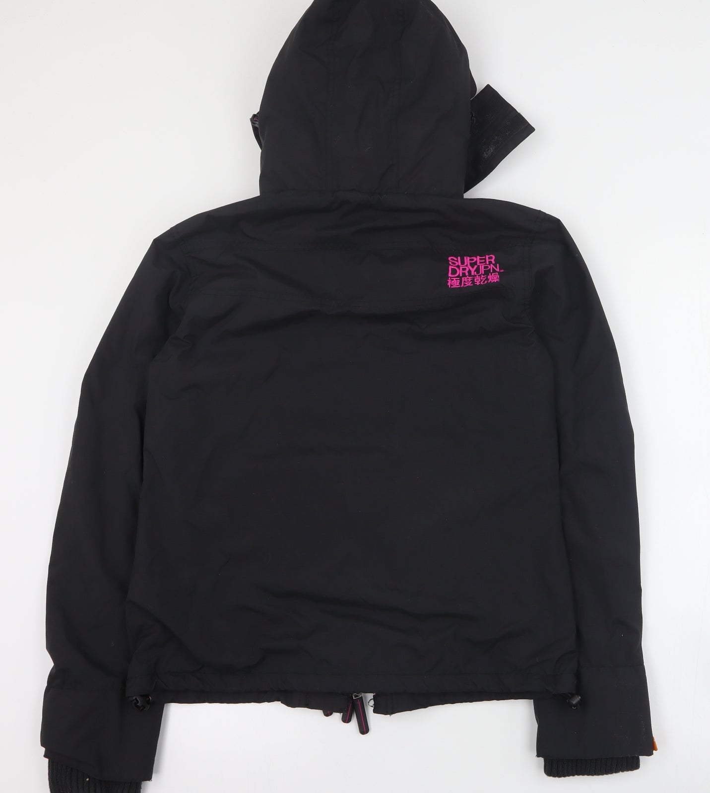 Superdry Womens Black   Rain Coat Coat Size L  Zip
