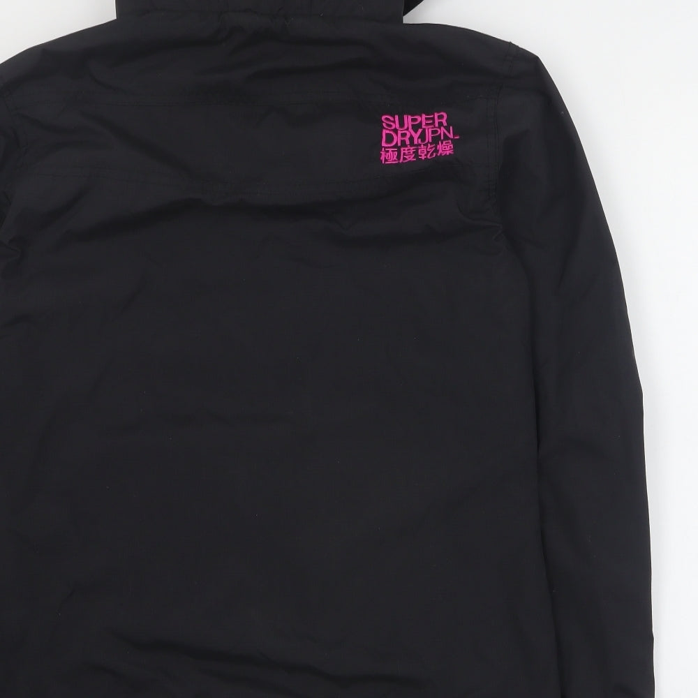 Superdry Womens Black   Rain Coat Coat Size L  Zip