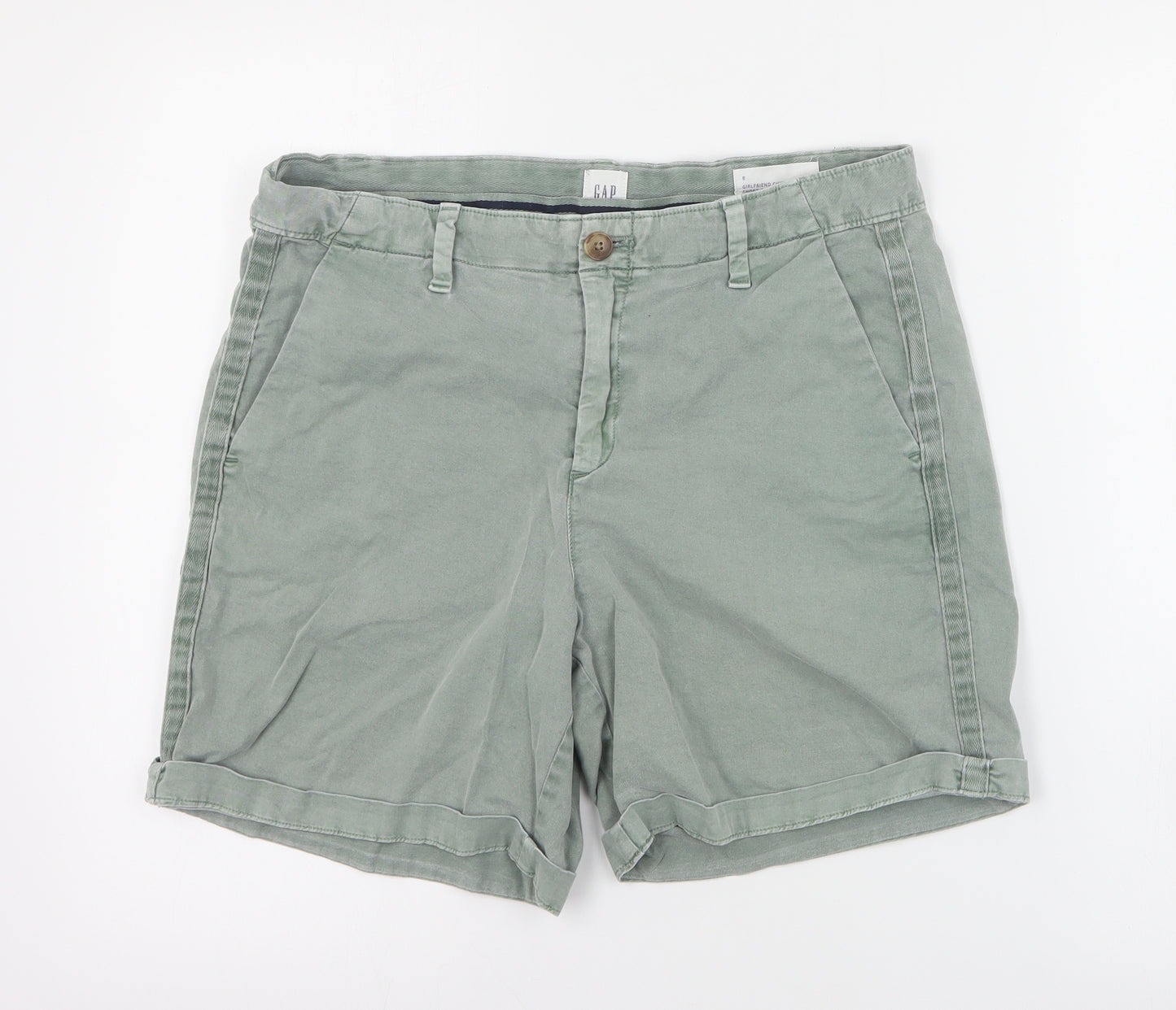 Gap Womens Green  Cotton Chino Shorts Size 8 L6 in Regular Zip