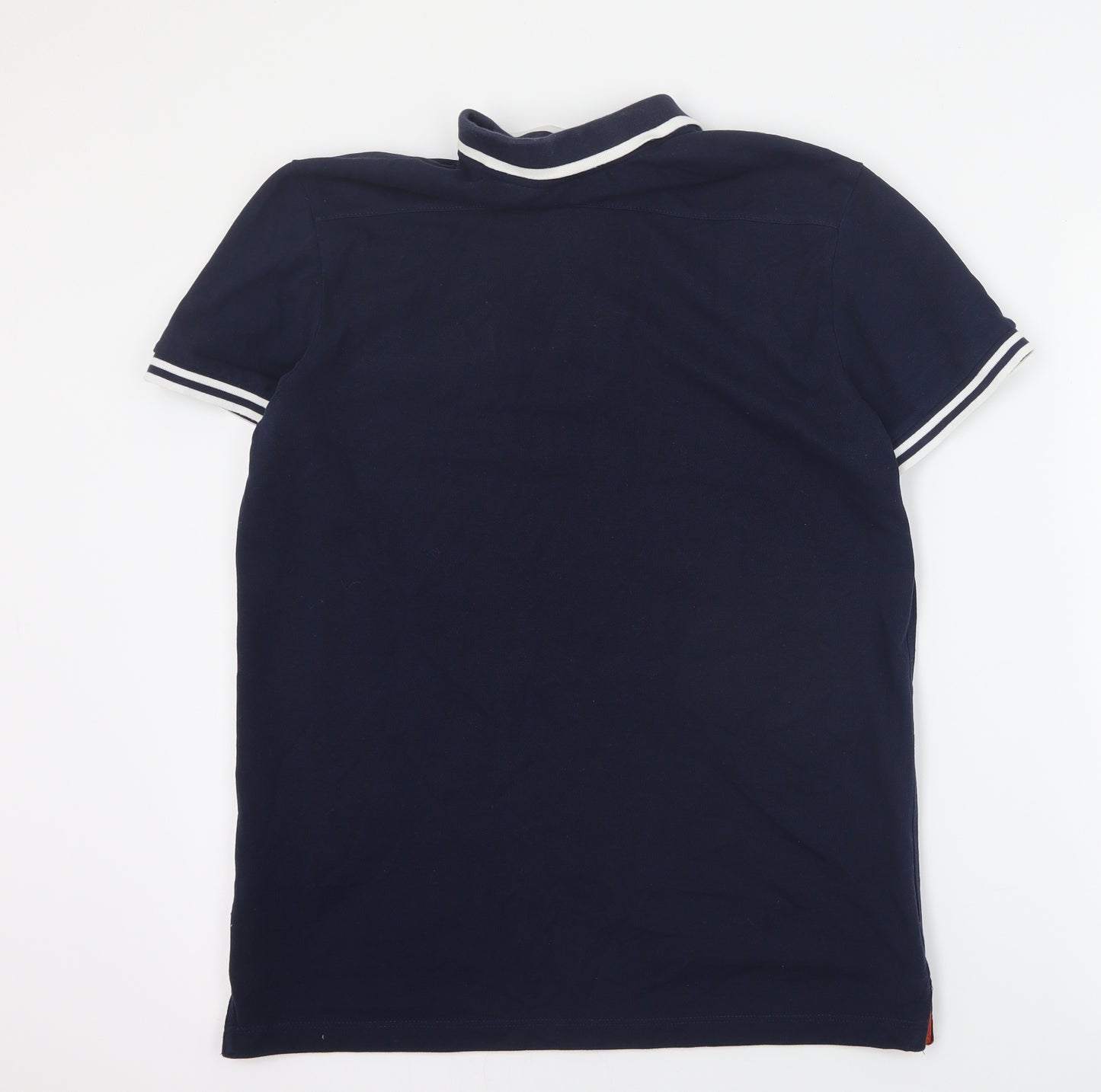 JACK & JONES Mens Blue  Cotton  Polo Size S Collared Button