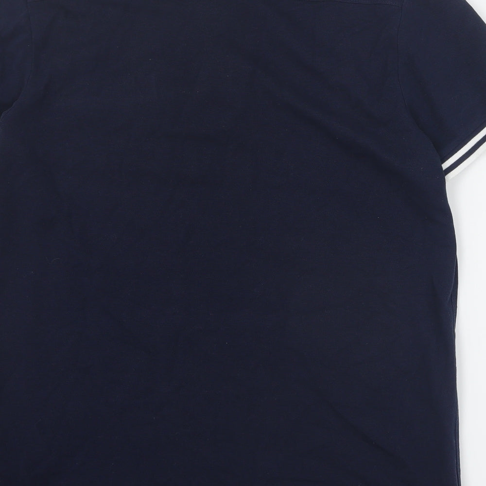 JACK & JONES Mens Blue  Cotton  Polo Size S Collared Button