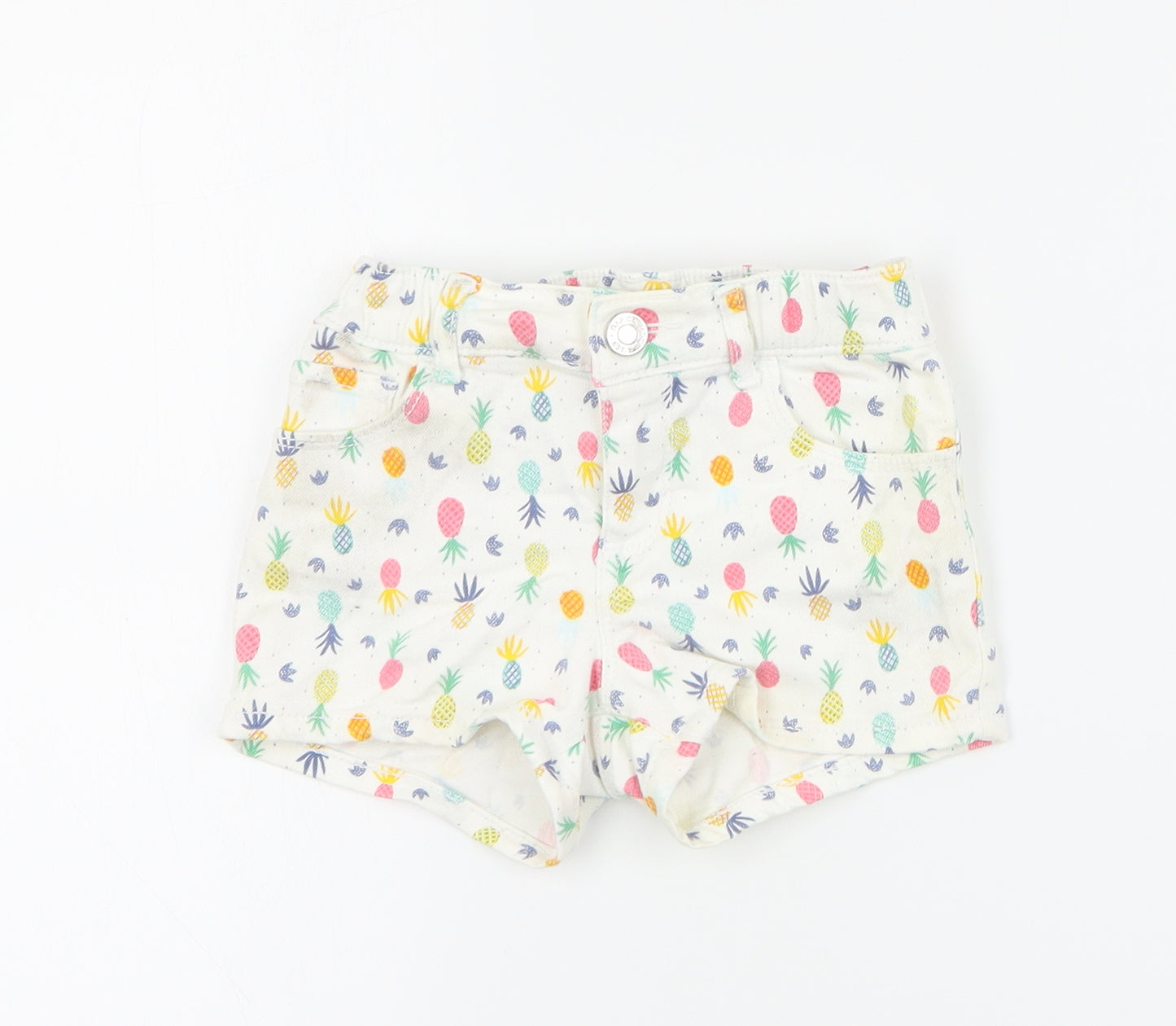 Gap Girls Ivory  Cotton Cut-Off Shorts Size 4 Years  Regular Snap - Fruit