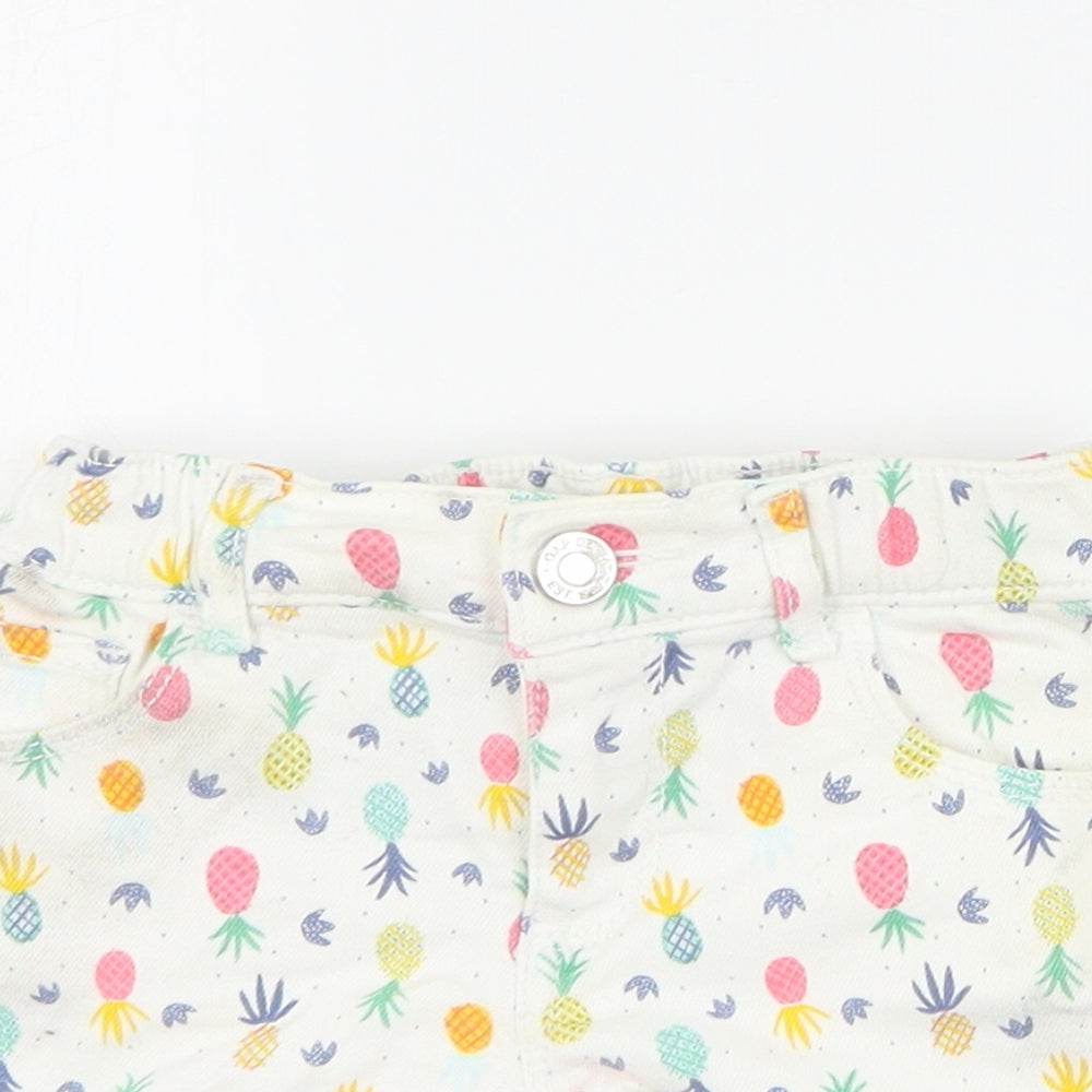 Gap Girls Ivory  Cotton Cut-Off Shorts Size 4 Years  Regular Snap - Fruit