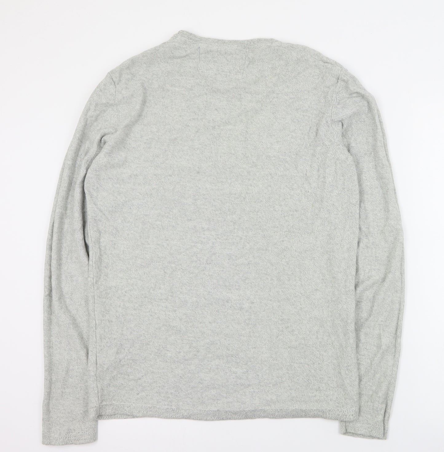 JACK & JONES Mens Grey Round Neck  Cotton Pullover Jumper Size M