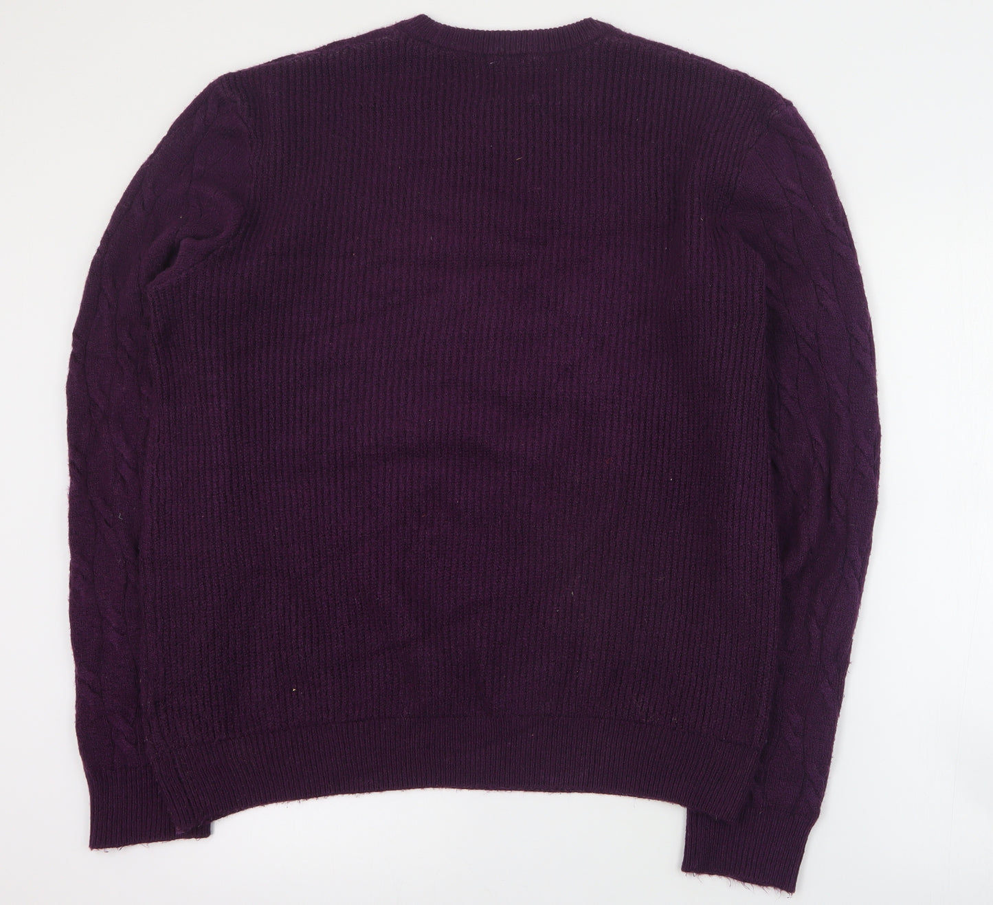 Marks and Spencer Mens Purple Round Neck  Polyimide Pullover Jumper Size L
