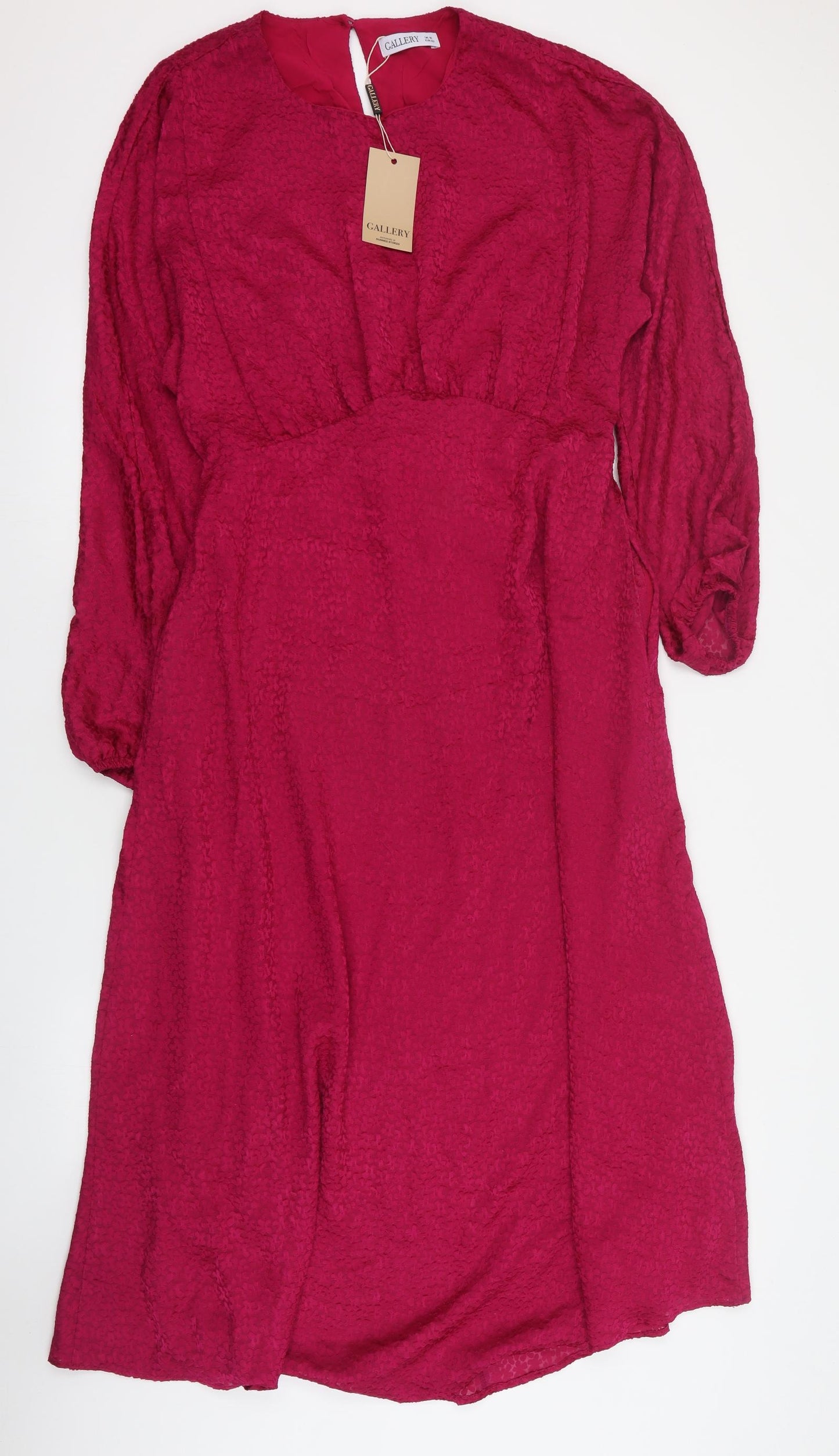 Gallery Womens Pink  Viscose Maxi  Size 12  Round Neck Button