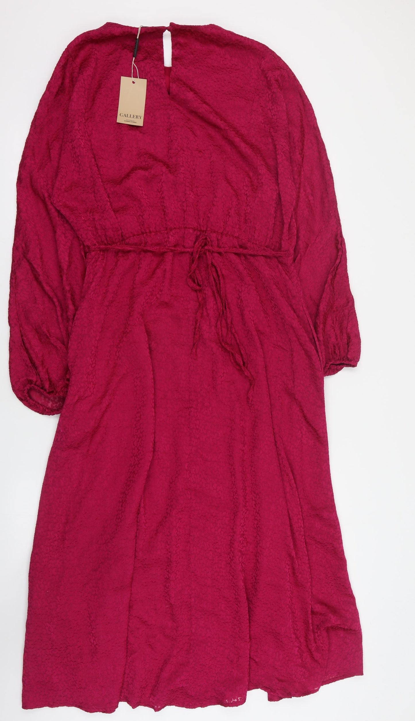 Gallery Womens Pink  Viscose Maxi  Size 12  Round Neck Button
