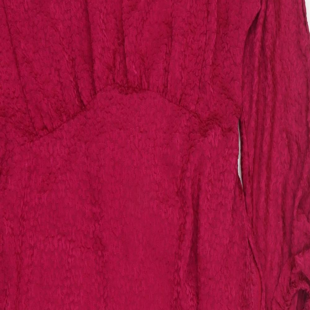 Gallery Womens Pink  Viscose Maxi  Size 12  Round Neck Button